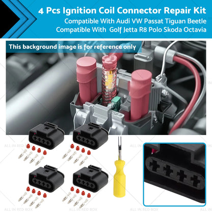 4 x Ignition Coil Connector Repair Kit for Audi VW (1998-2005)
