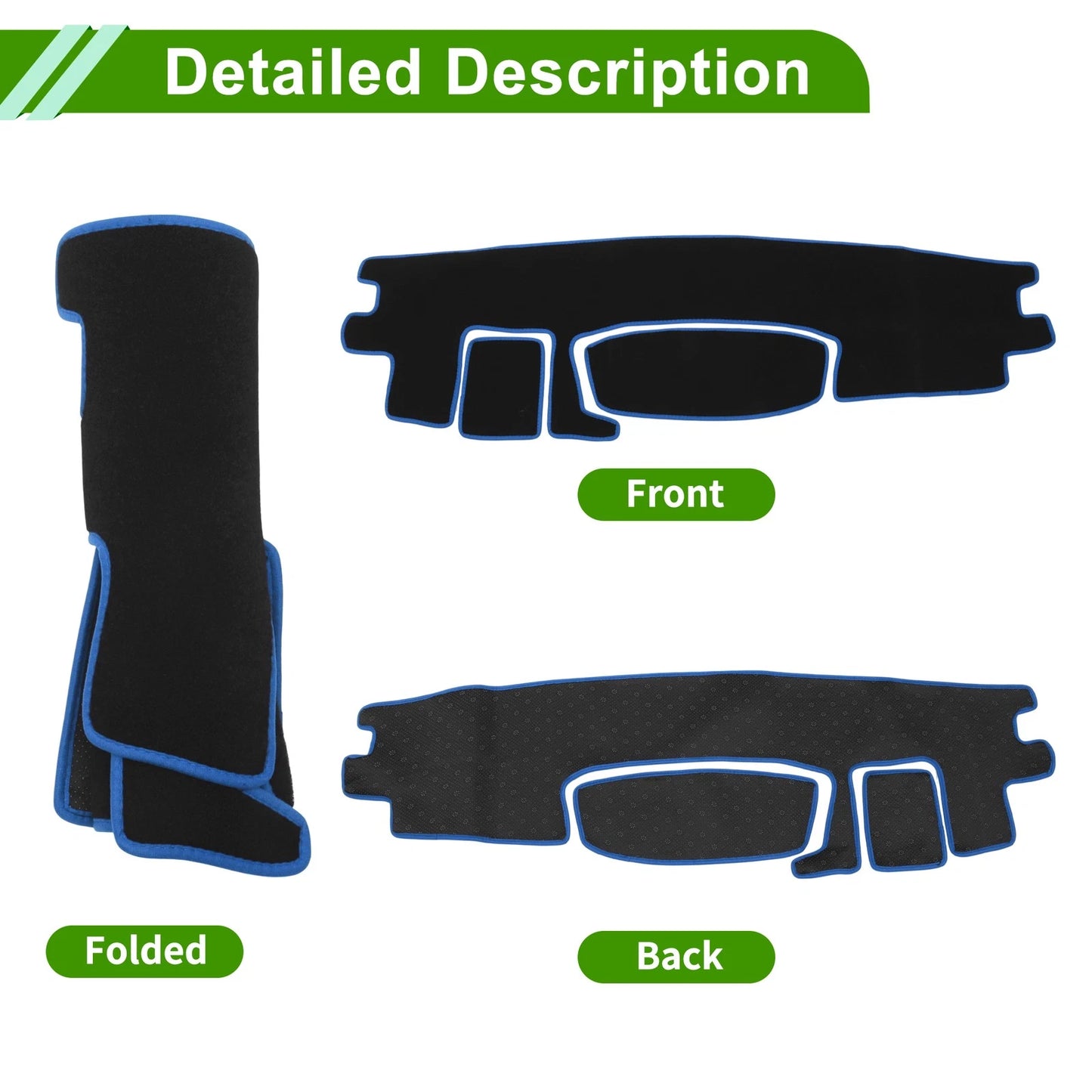 Dashboard Cover Anti-Slip for Toyota Roomy Tank 2016-2020 Black Blue 1 Pcs