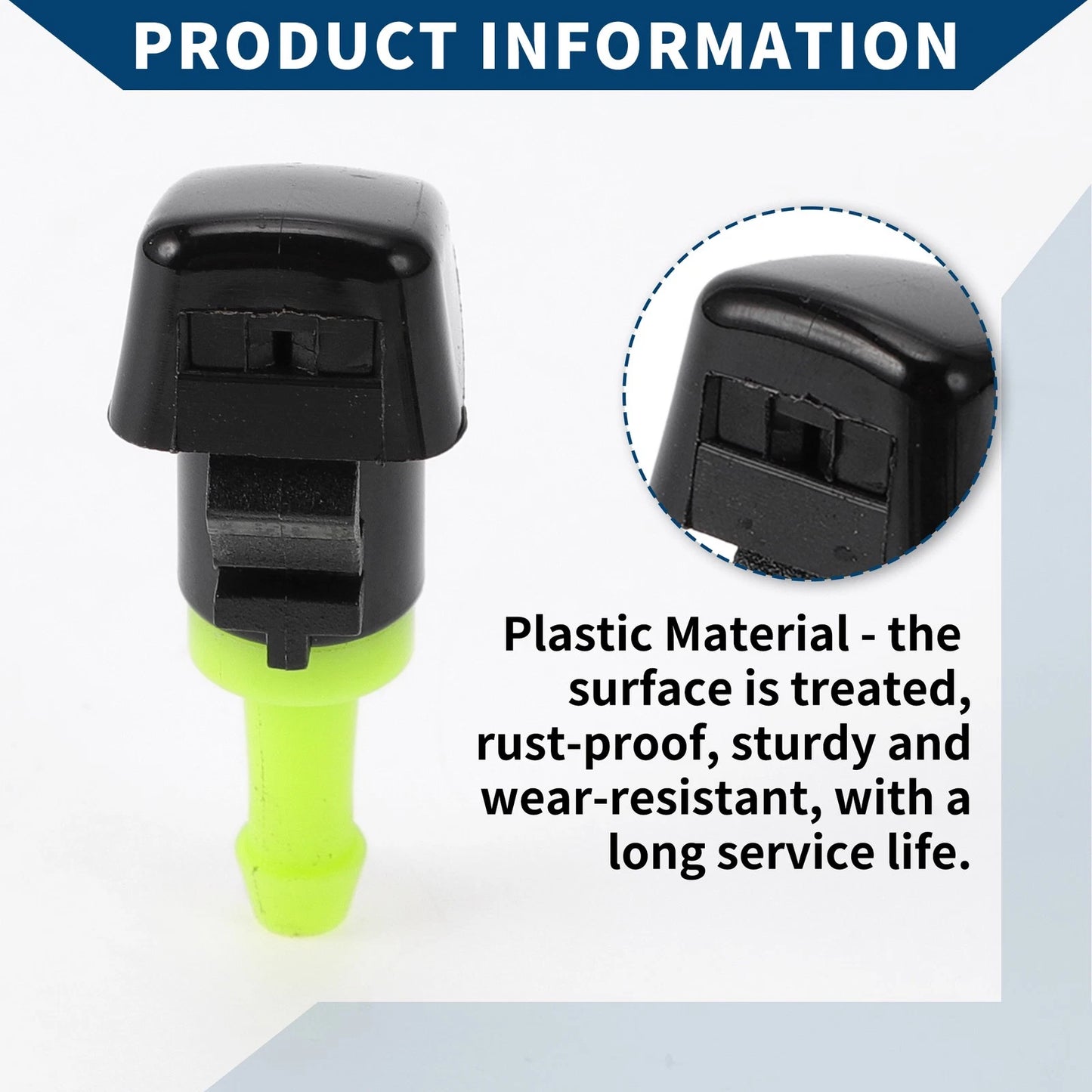 Front Windshield Washer Nozzles for Dodge Durango Black Green