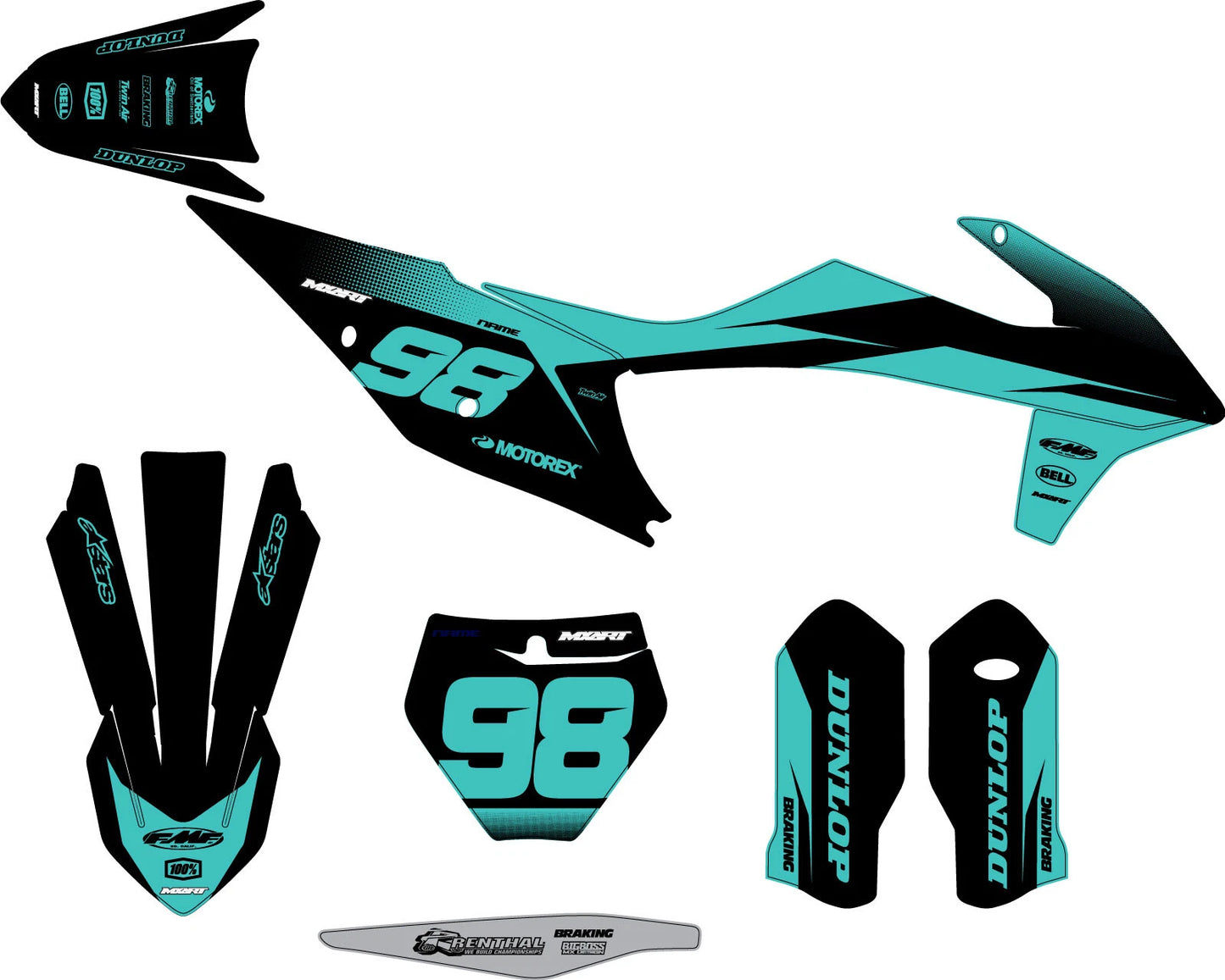 GROOVE TEAL Custom Graphics for KTM 50 SX (2016-2022)