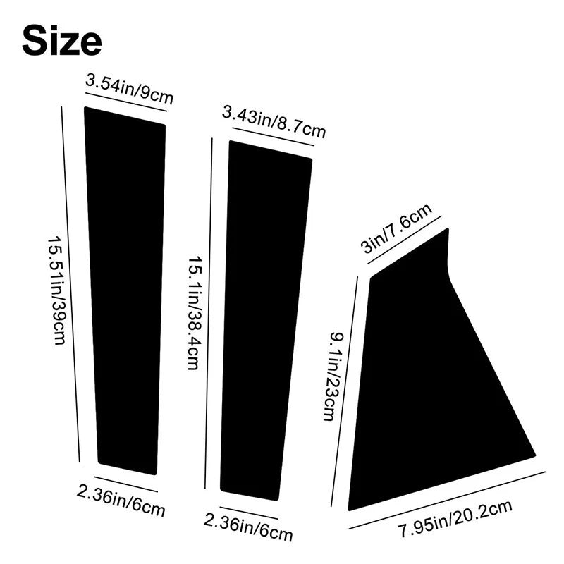 6 x Door Trim Covers Decals Black for Chevrolet Malibu (2016-2024)