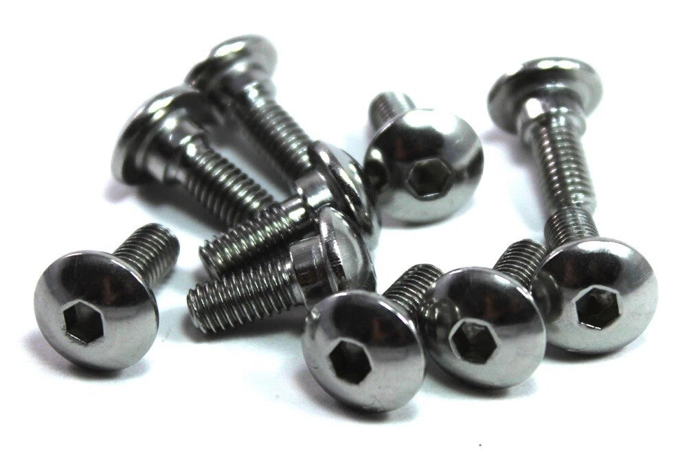 2x m6 x 16mm stainless fork head bolts + 4mm shoulder for Kawasaki
