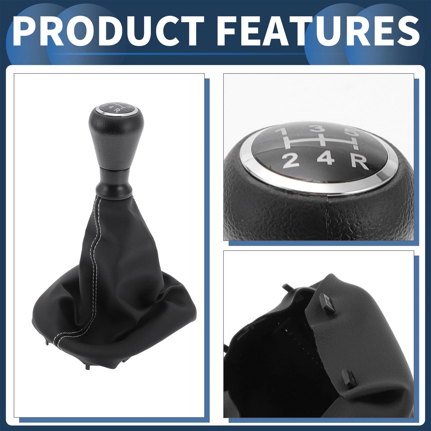 5 Speed Gear Shifter Knob & Cover for Peugeot 206 (2005-2008)