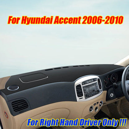 RHD / Leather / Dashboard Cover Pad Mat for Hyundai Accent (2006–2010)