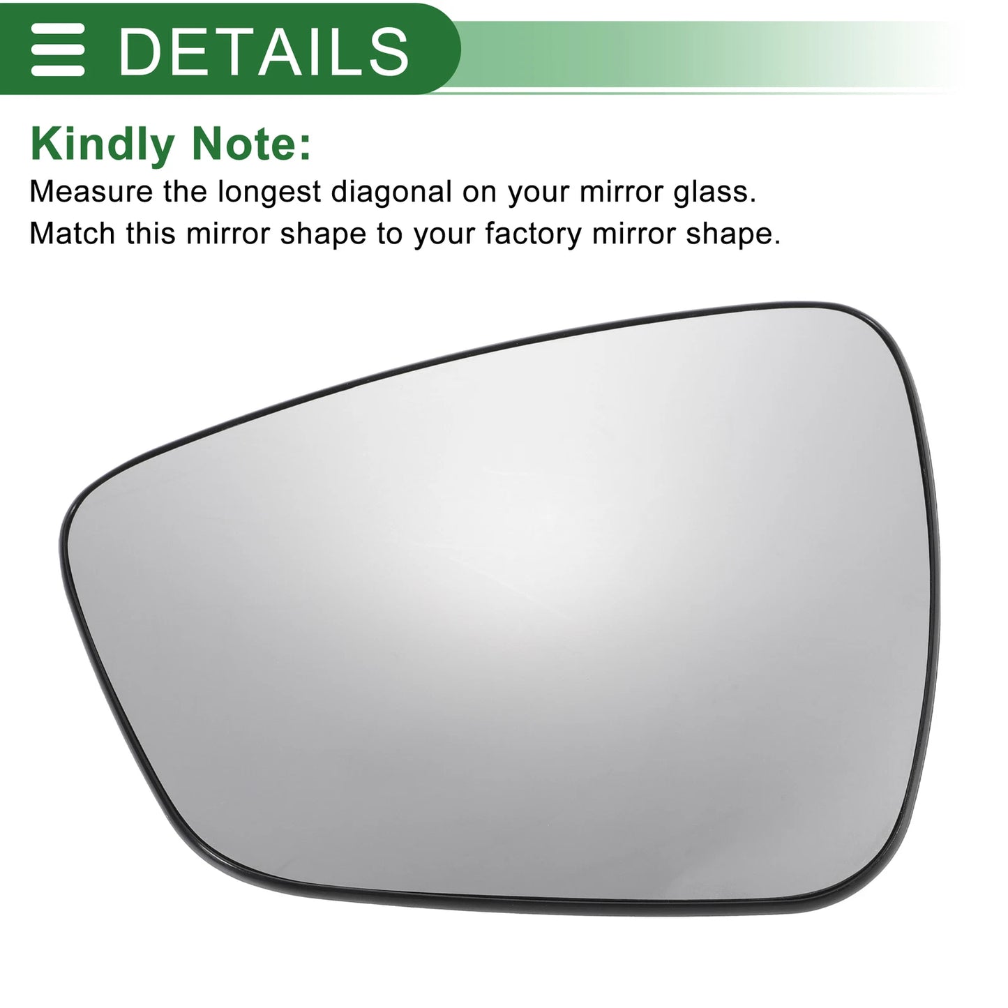 Left Side White Heated Mirror Glass for Ford Kuga (2019-2023)