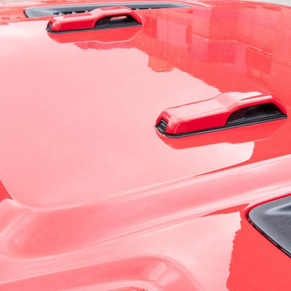 Red Engine Hood Hinge Covers for Jeep Wrangler JL Gladiator JT (2018-2023)