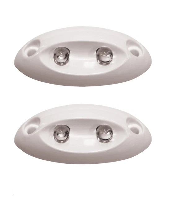 2 x 12V LED Compact Cockpit Courtesy Lights for Boat/Caravan - Real White