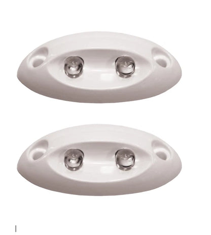 2 x 12V LED Compact Cockpit Courtesy Lights for Boat/Caravan - Real White