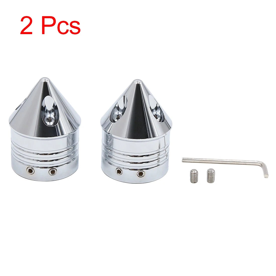 2pcs Chrome Plating Cone Front Axle Cap Cover for Harley