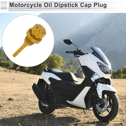 1 x Dipstick Cap Plug for Engine Crankcase Gold Tone for Motorcycle