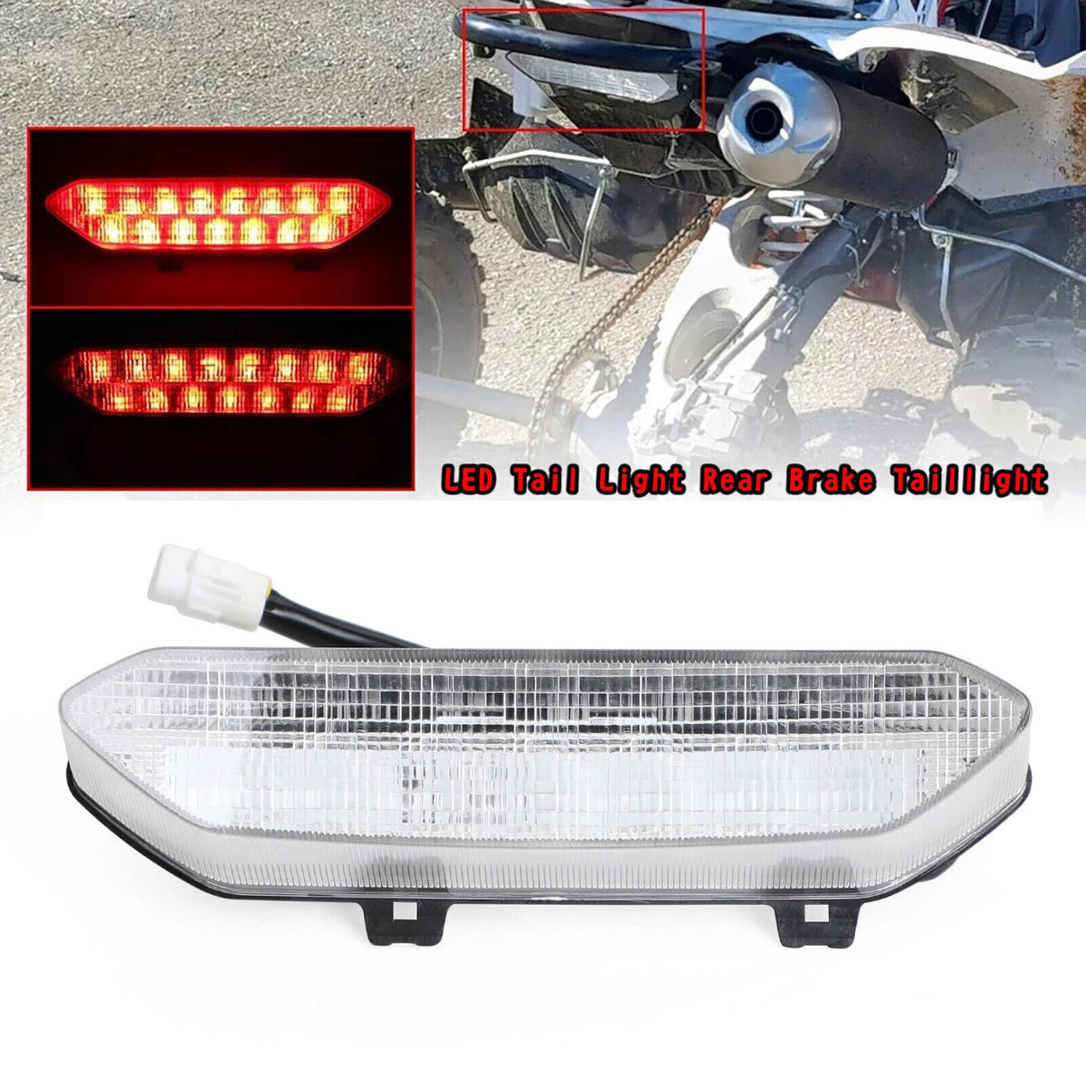 Brake Tail Light for Yamaha Raptor 700/700R, YFZ450R (2006-2018) Clear
