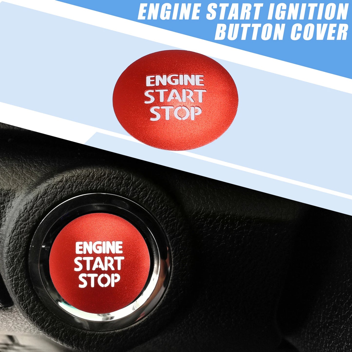 Red Engine Start Stop Ignition Button Cover for Toyota Tacoma (2016-2021)