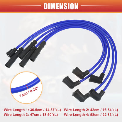5 x Spark Plug Wire Ignition Coil Cables for Toyota 4Runner (1989-1993)