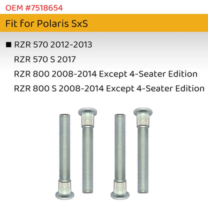 8 Front Wheel Studs Bolts for Polaris Ranger RZR 800/570 (2008–2014)