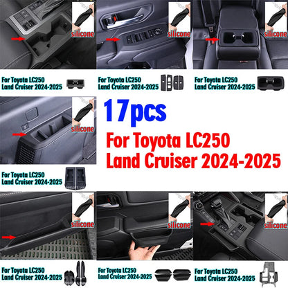 17pcs Silicone Door Pocket Storage Box for Toyota Land Cruiser LC250 (2024–2024)