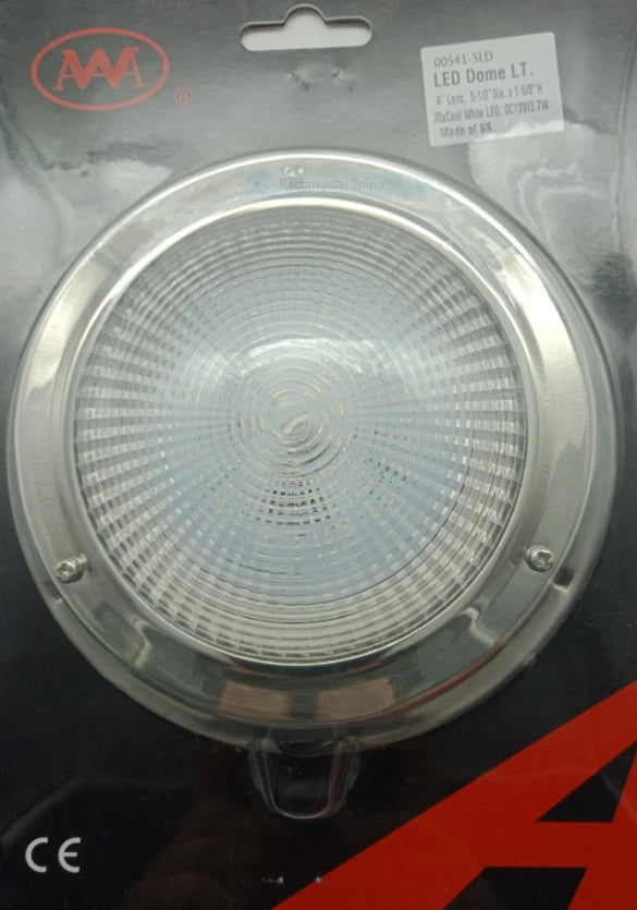 12V LED Dome Light Stainless Steel for Caravan/Boat 160mm Diameter