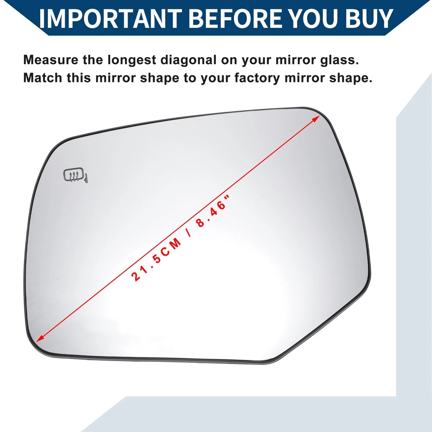 Heated Left Side Mirror Glass for Ford Escape (2008-2012)