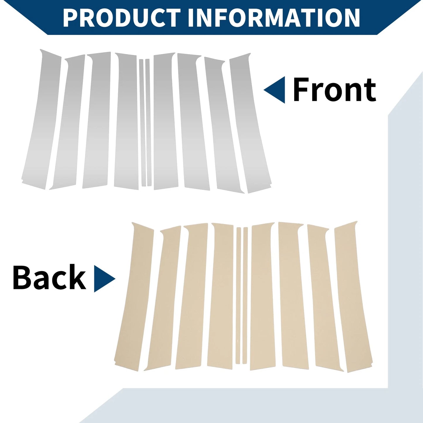 10 Pcs Door Pillar Window Trim for Jeep Grand Cherokee (2005-2010)