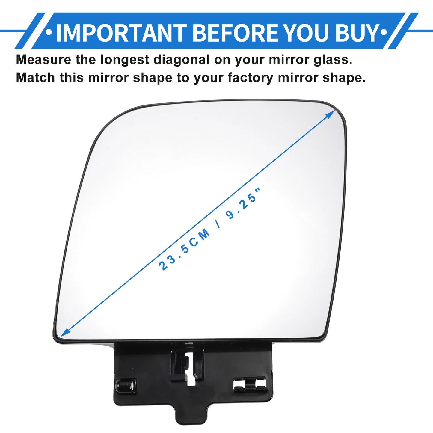 Left Driver Side Upper Mirror Glass for Ford E150 (2004-2014)