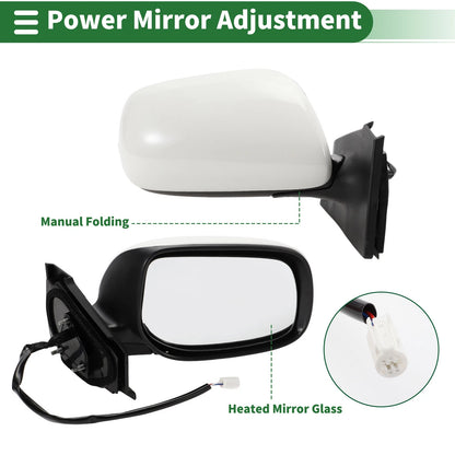 Right Side Door Mirror for Toyota Yaris Hatchback Manual Folding (2006-2011)