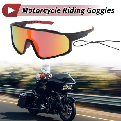 1 Set Motorcycle Riding Goggles Red Lens Black Red Frame for Motorcycle