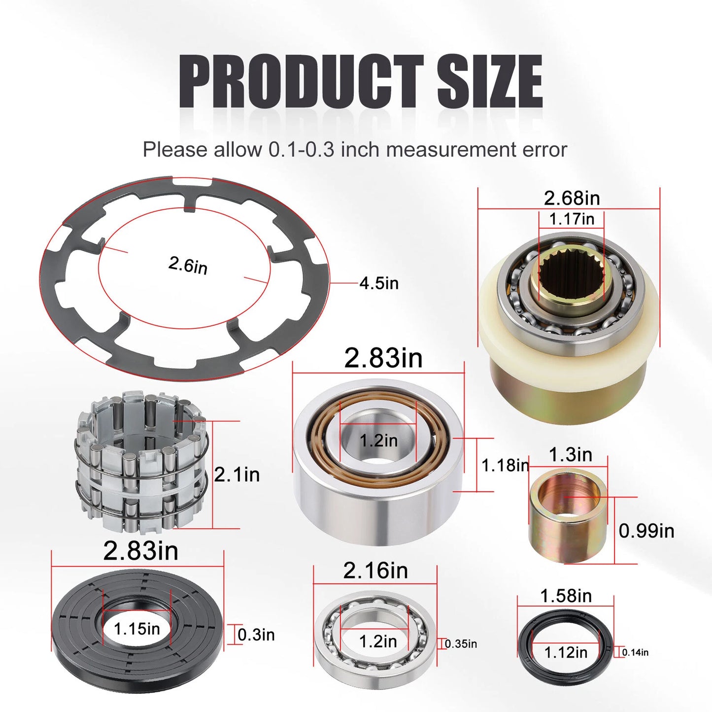 Front Diff Rebuild Output Hub for Polaris RZR 570/800/900 (2008–2014)