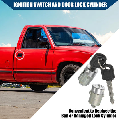 Front LH RH Door Lock Cylinder w/Key for Chevy GMC Cadillac