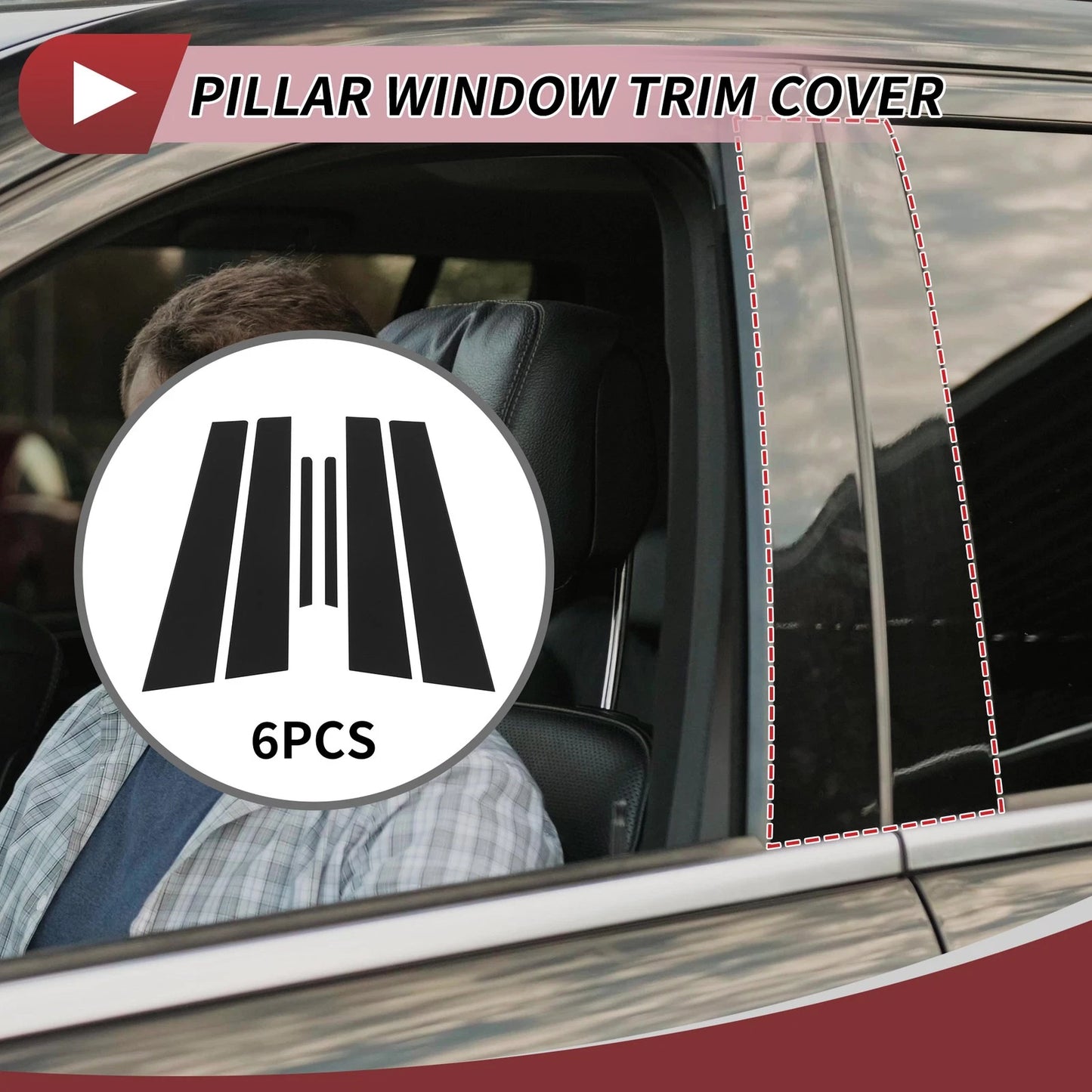6 Pcs Door Pillar Window Trim for Kia Forte (2014-2018)