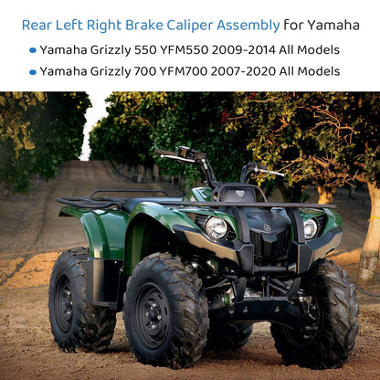 Rear Left Right Brake Caliper & Pads for Yamaha Grizzly 700 (2007–2018)