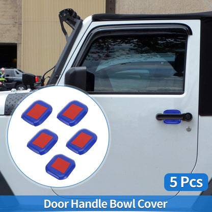 5 Pcs Door Bowl Cover Trim for Jeep Wrangler JL (2018-2022) - ABS Deep Blue