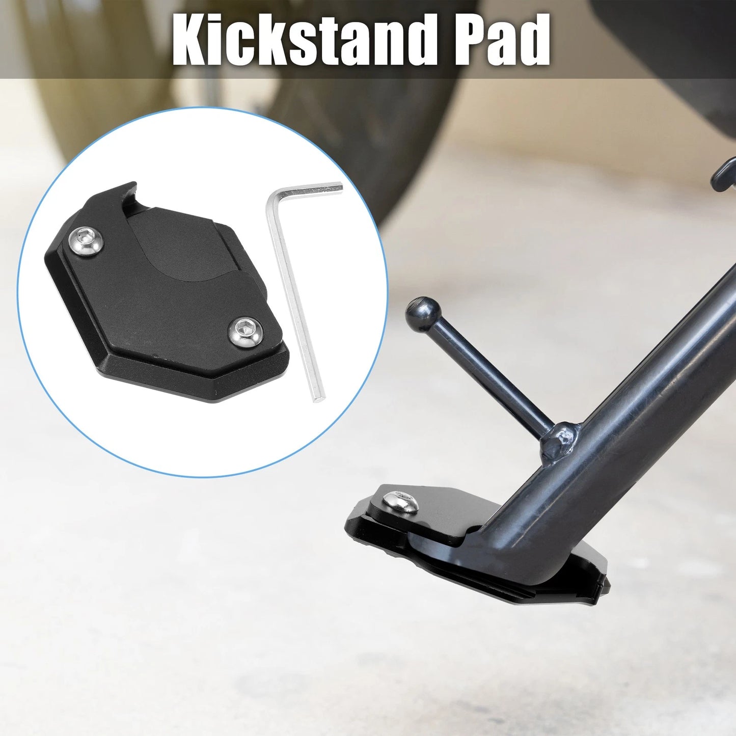 1 Set Kickstand Pad Black with Wrench for Honda