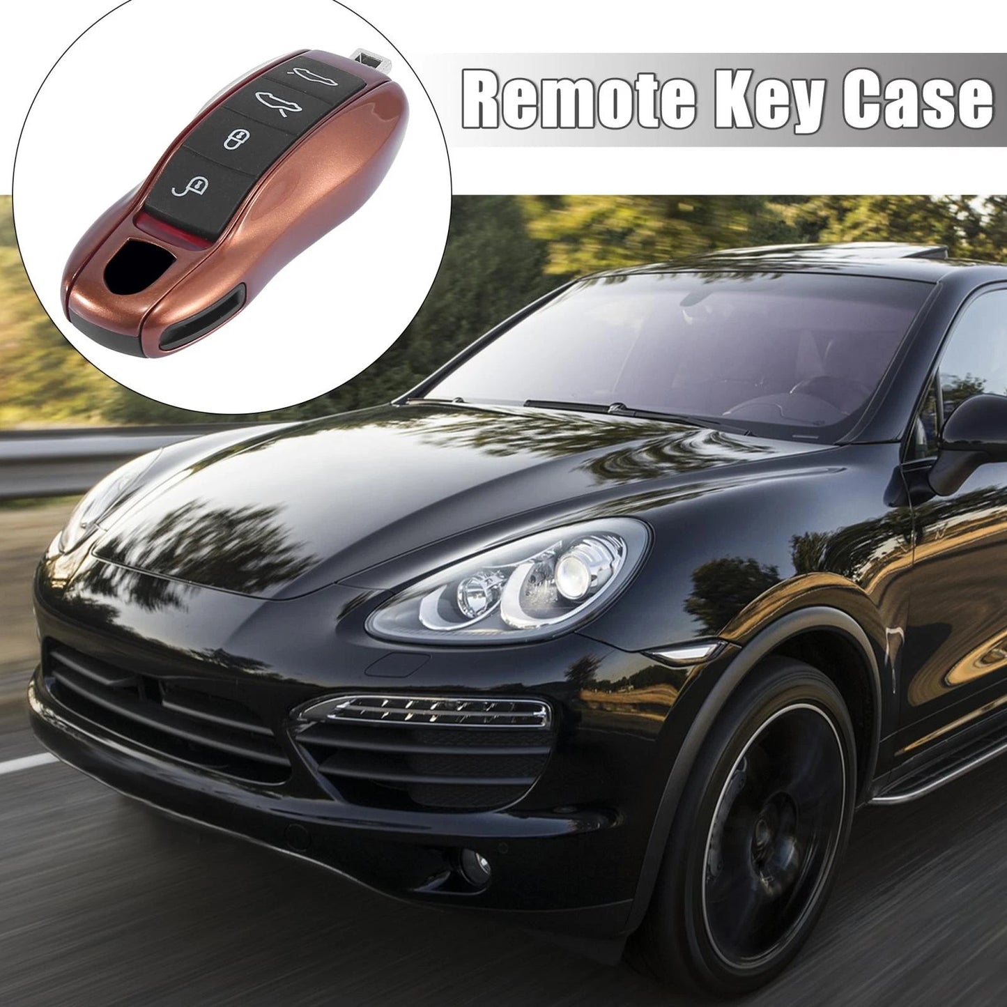 Car Remote Key Cover Key Fob Case Shell Brown for Porsche Cayenne Panamera