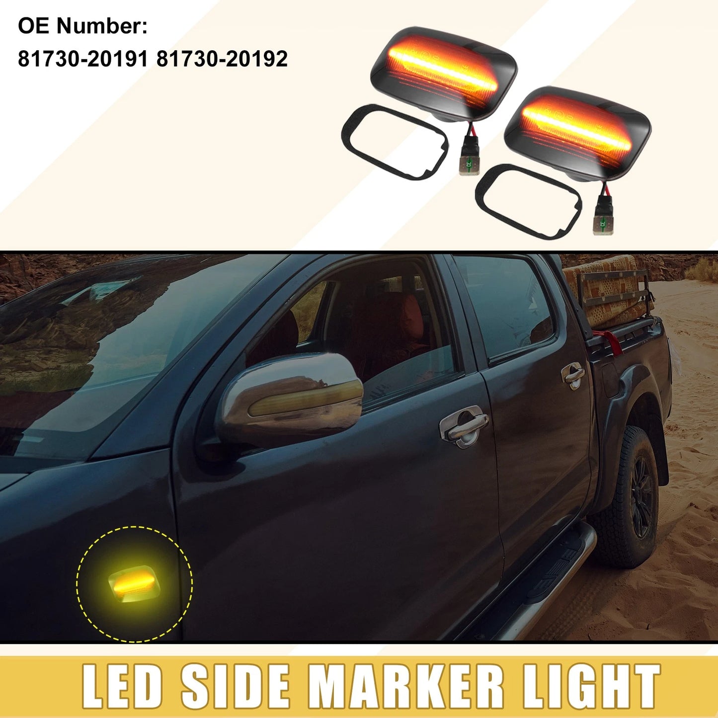 Front LED Side Marker Light 1 x Pair for Toyota
