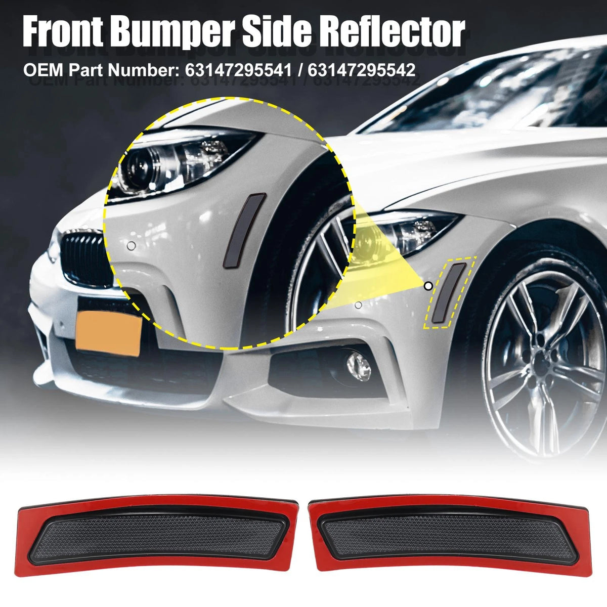 Bumper Reflector  Smoky Black for BMW F30 340i (2012-2019)