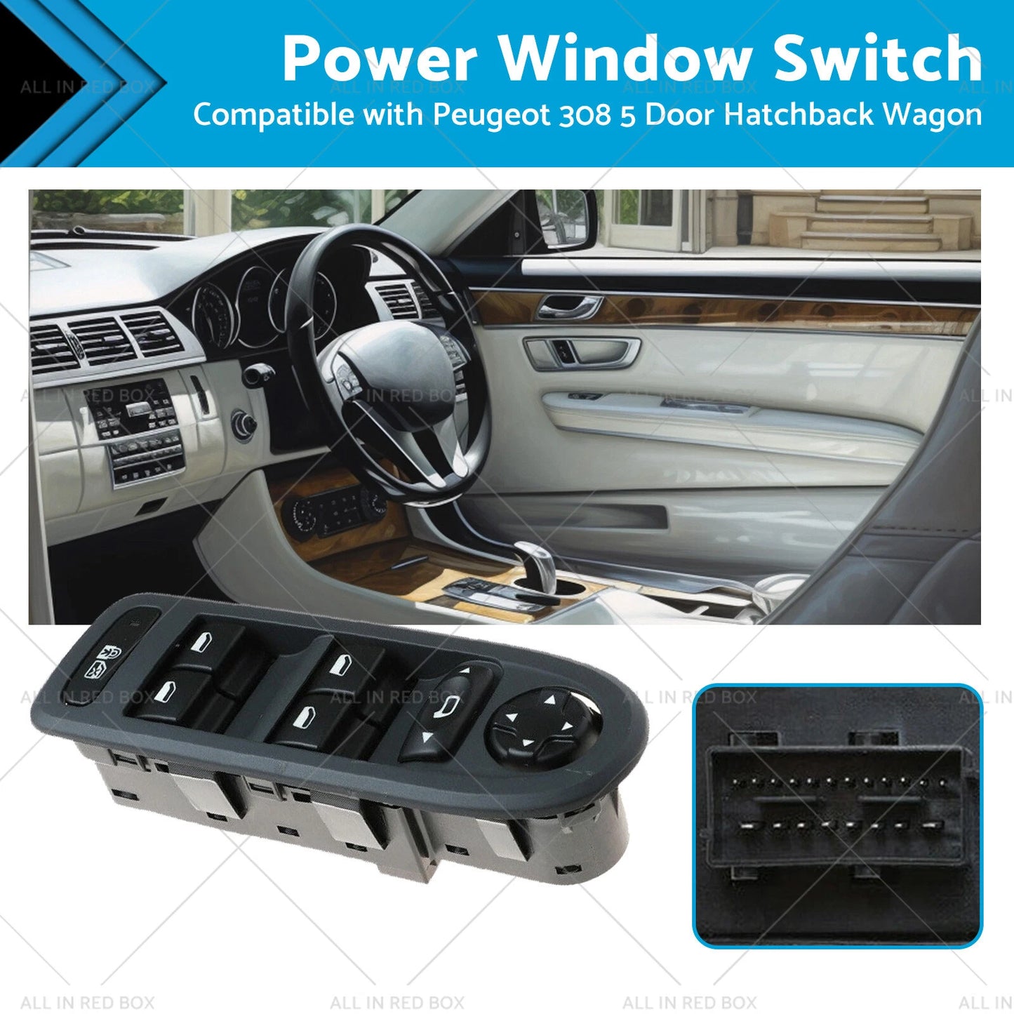 Power Window Switch for Peugeot 308 Hatchback Wagon (2008-2013)