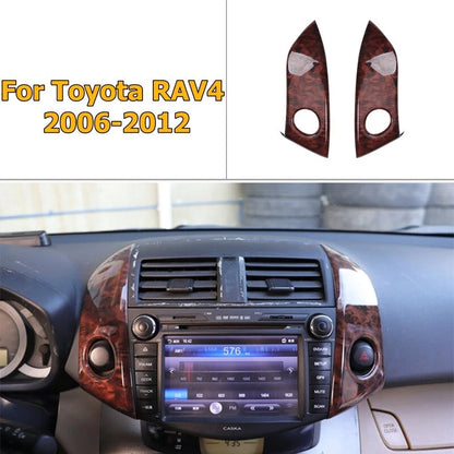 3 x Wood Grain Center Console Frame Cover for Toyota RAV4 (2006–2012)