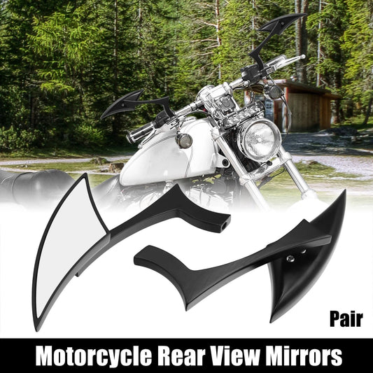 Pair 8mm 10mm Left Right Rear View Mirror for Harley Davidson Black