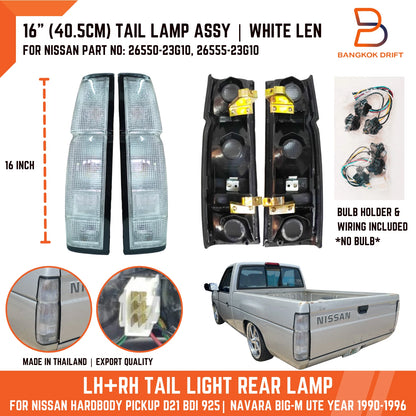 White Lens Tail Light Rear Lamp for Nissan Navara D21 (1990-1996)