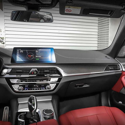 Real Carbon Fiber Center Dashboard Panel Cover Trim For BMW 5 Series 2018-2022