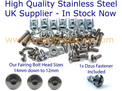 Stainless Steel Fairing Bolt Clip + DZUS Lock for Honda CBR (2001–2006)