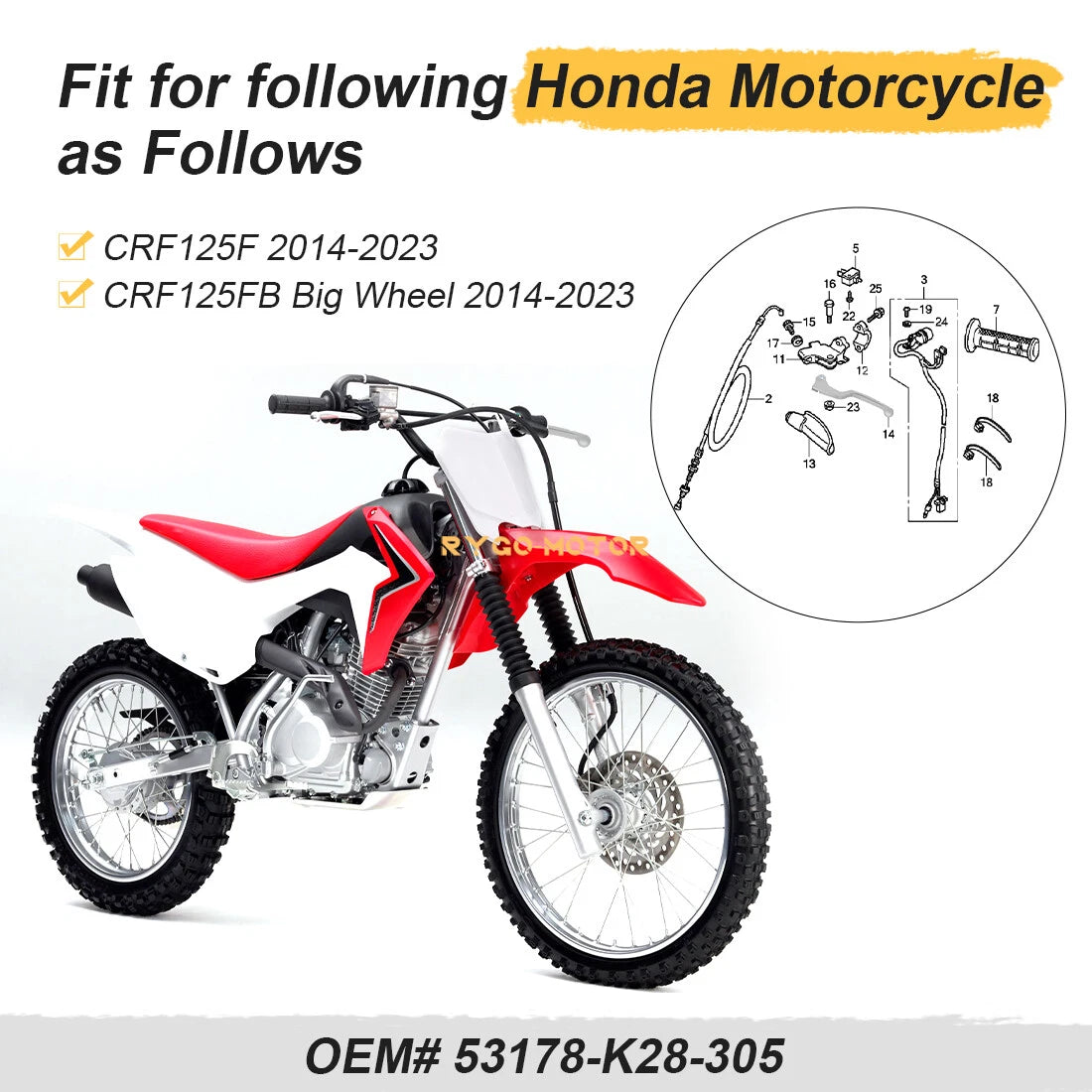Left Hand Clutch Lever Handle for Honda CRF125F/CRF125FB