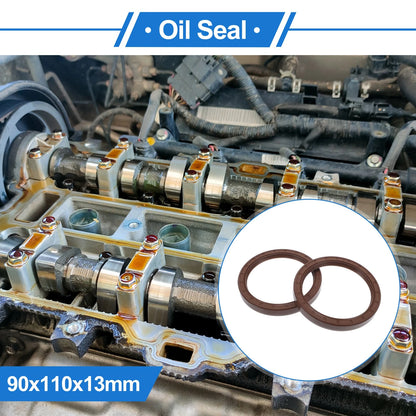 Oil Seal Rotary Shaft Seal FKM Rubber 90x110x13mm Brown 2 x