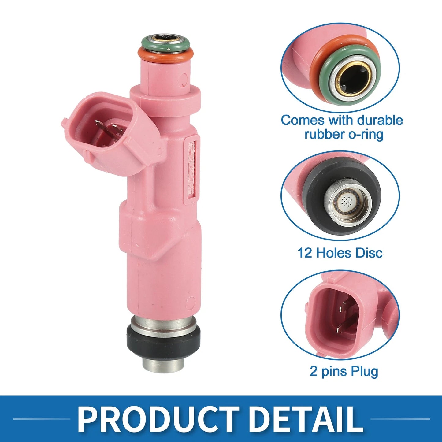 Fuel Injector 2.4L 2.7L for Toyota Tacoma (1999-2004) - 4 Pcs Pink