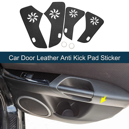 Door Kick Pad Sticker Leather for Porsche Panamera (2010 - 2014) Black