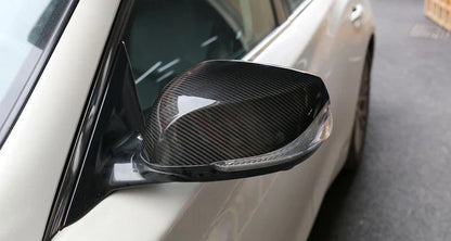 100% Carbon Fiber Add-on Side Mirror Caps Cover for Infiniti Q50 14+ / Q60 17+