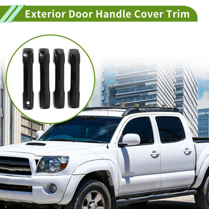 Carbon Fiber Black Exterior Door Handle Cover Trim for Toyota Tacoma (2024-2025)