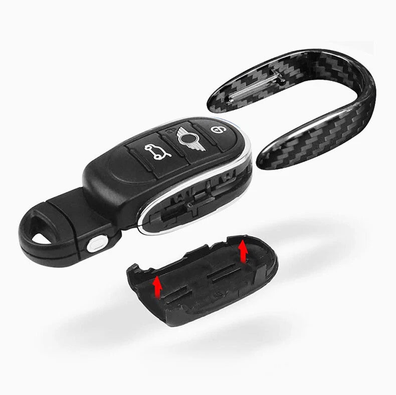 Real Carbon Fiber Key Fob Case 'U' Frame Cover for Mini F54 F55 F56 F57 F60