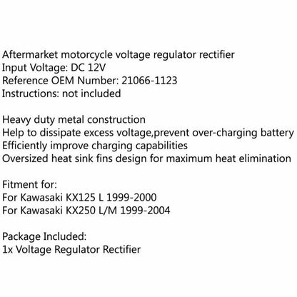 Voltage Regulator Rectifier for Kawasaki KX125, KX250 (1999-2004)