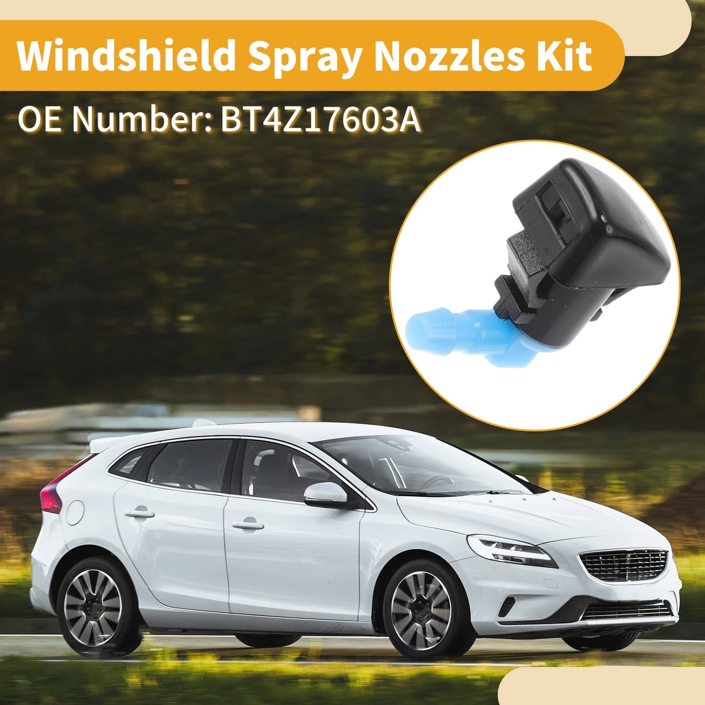 Windshield Washer Nozzle Kit for Lincoln MKX 2011-2015 with Gaskets