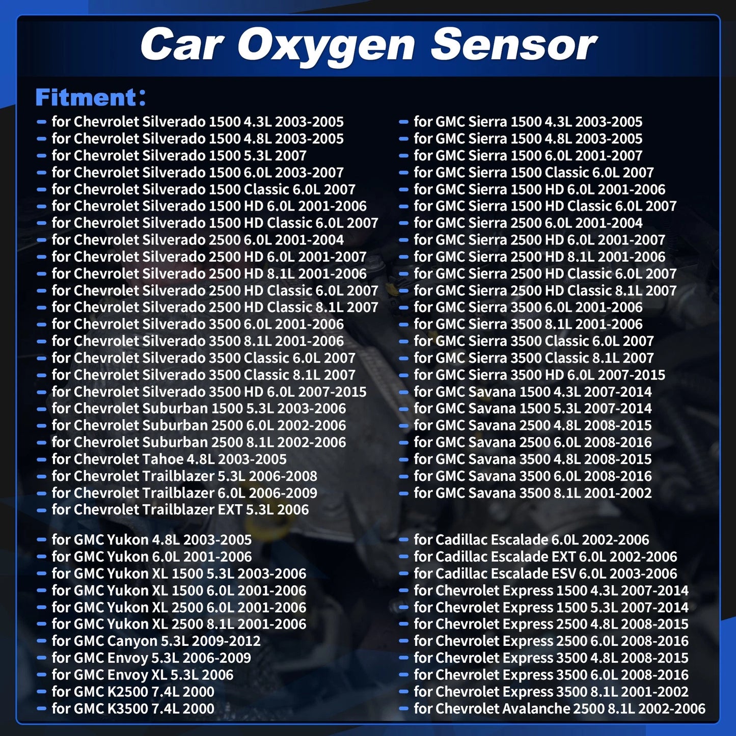 Oxygen Sensor Upstream for Chevrolet Silverado 1500 2500 3500 2pcs